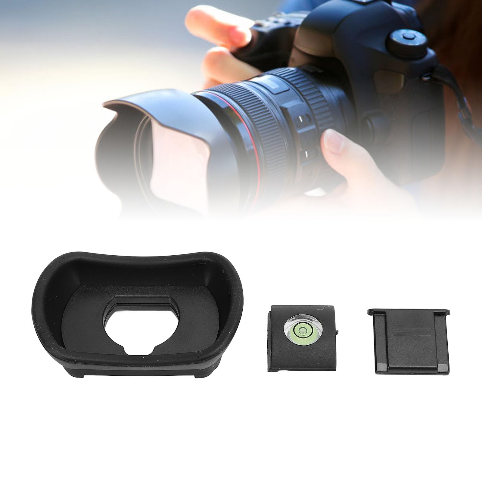 3 teiliges Set Kamera Sucher Augenmuschel, Blitzschuh Abdeckung und Wasserwaage, Sucher Augenmuschel Okular für GFX100II 100 XH1 XH2S GFX50S X T5 T4 T2 T