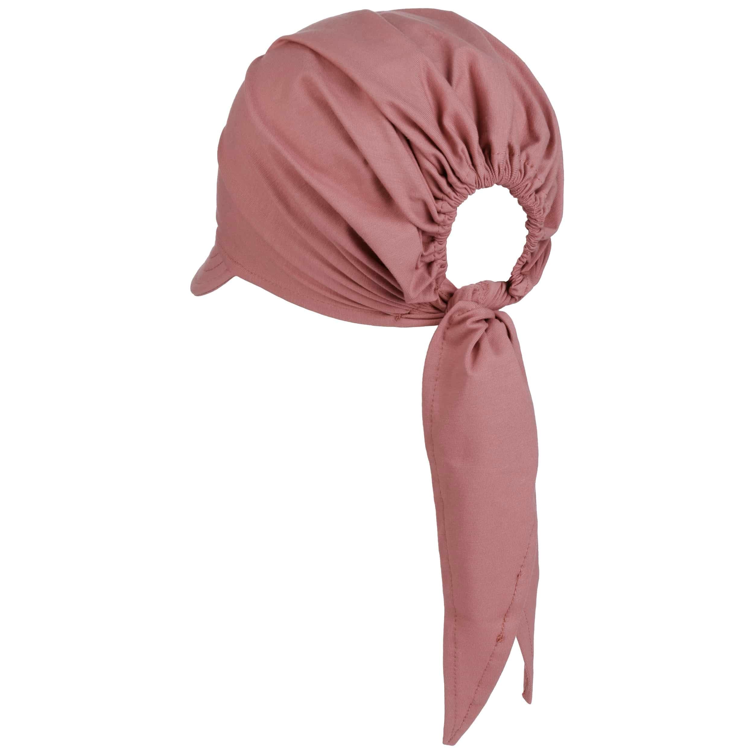 Lipodo Damen Sonnencap Bandana mit Schleifenbindung Handmade in Italy Kopftuch mit Schirm Visor Baumwolle Mütze