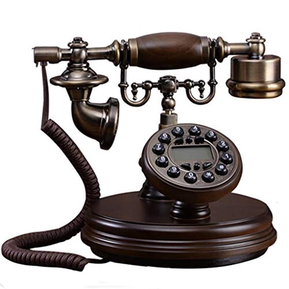 Téléphone rétro vintage HJMMWT avec combiné fixe en bois massif