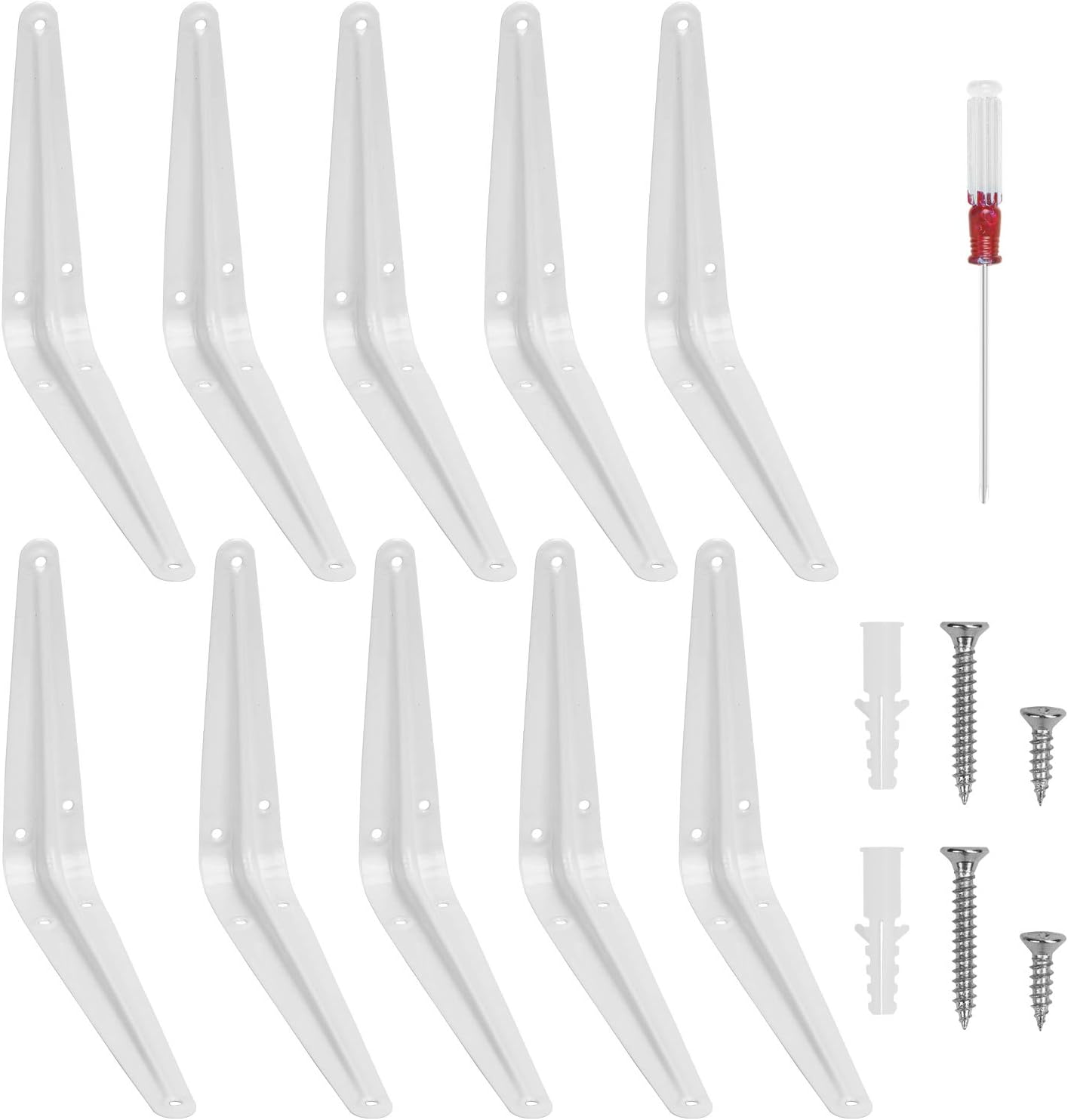 BELIOF 10Pcs WallMounted Folding Shelf Brackets Shelving Bookshelf