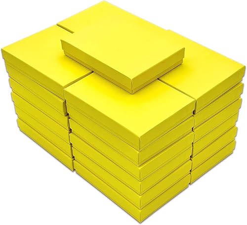 Miniatura 89 de TheDisplayGuys - Paquete de 25 cajas de regalo de cartón kraft #53 con relleno y tapa de algodón, lavanda clara, (5.4 x 3.9 x 1.0 pulgadas)