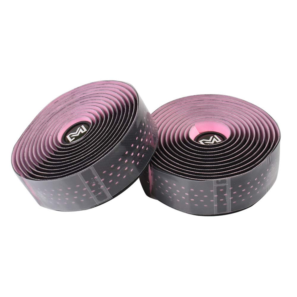 VOANZO Bicycle Handlebar Tape, Bicycle Mountain Bike, Leather Handlebar Tape for Road Mountain City Bike (Pink)