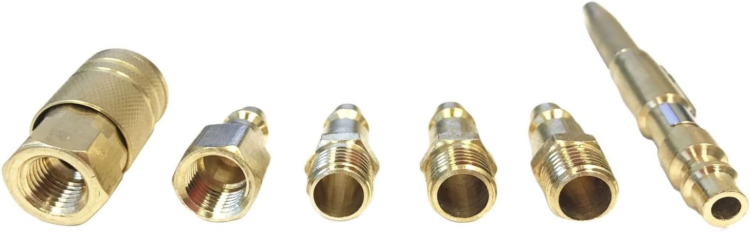Brass Coupler Fittings Air Compressor Quick Release and Couplers Set with Pocket Air Gun Attachment