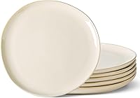 AmorArc 10.5 Inch Ceramic Dinner Plates Set of 6 - Handmade Reactive Glaze Stoneware, Microwave Dishwasher Safe, Scratch-Resistant Rustic Dinnerware