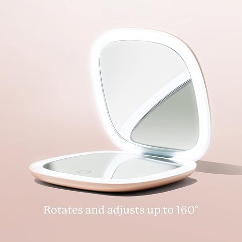 Miniatura 5 de Vanity Planet Moda - Espejo de maquillaje de bolsillo con luces y aumento, mini espejo de maquillaje compacto y de viaje - Espejo de aumento LED