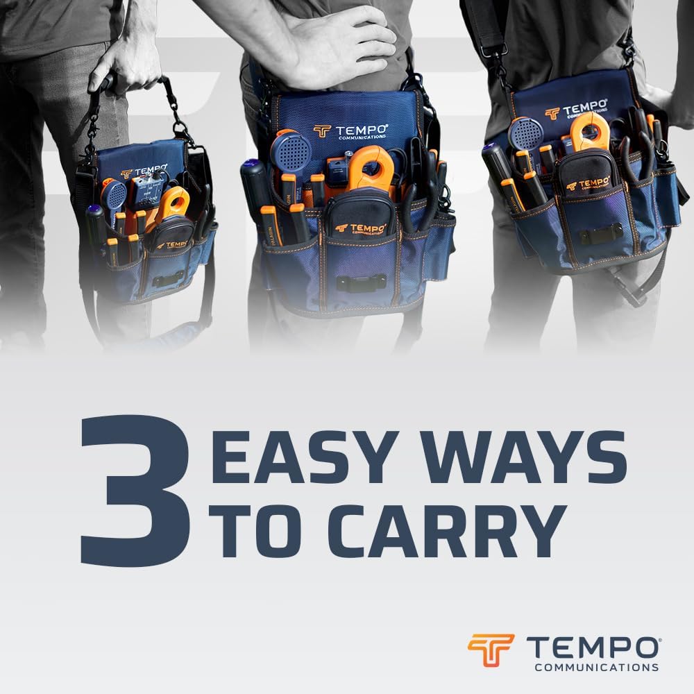 TEMPO PA9150 Ultimate Technician Tool Bag - Utility Tech Bag - 1680D Fabric - Shoulder, Waist, Handle - Irrigation Technician Pouch Bag