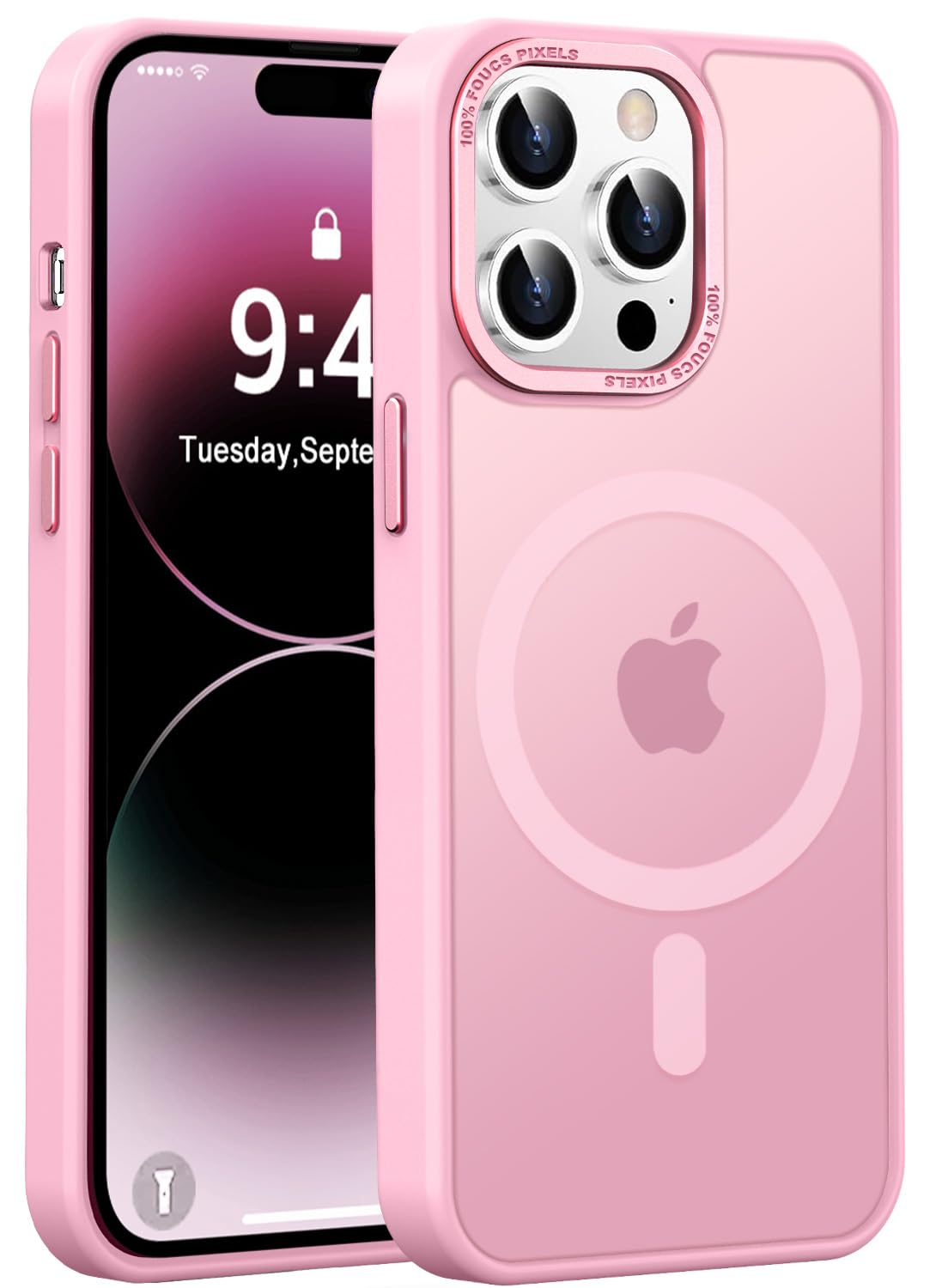 Newfuture Strong Magnetic Compatible with iPhone 17 Pro Case [13 FT Military Drop Protection] [Compatible with Magsafe] Slim Translucent Matte Shockproof with Anti-Fingerprint Phone Case, Tender Pink — view 104