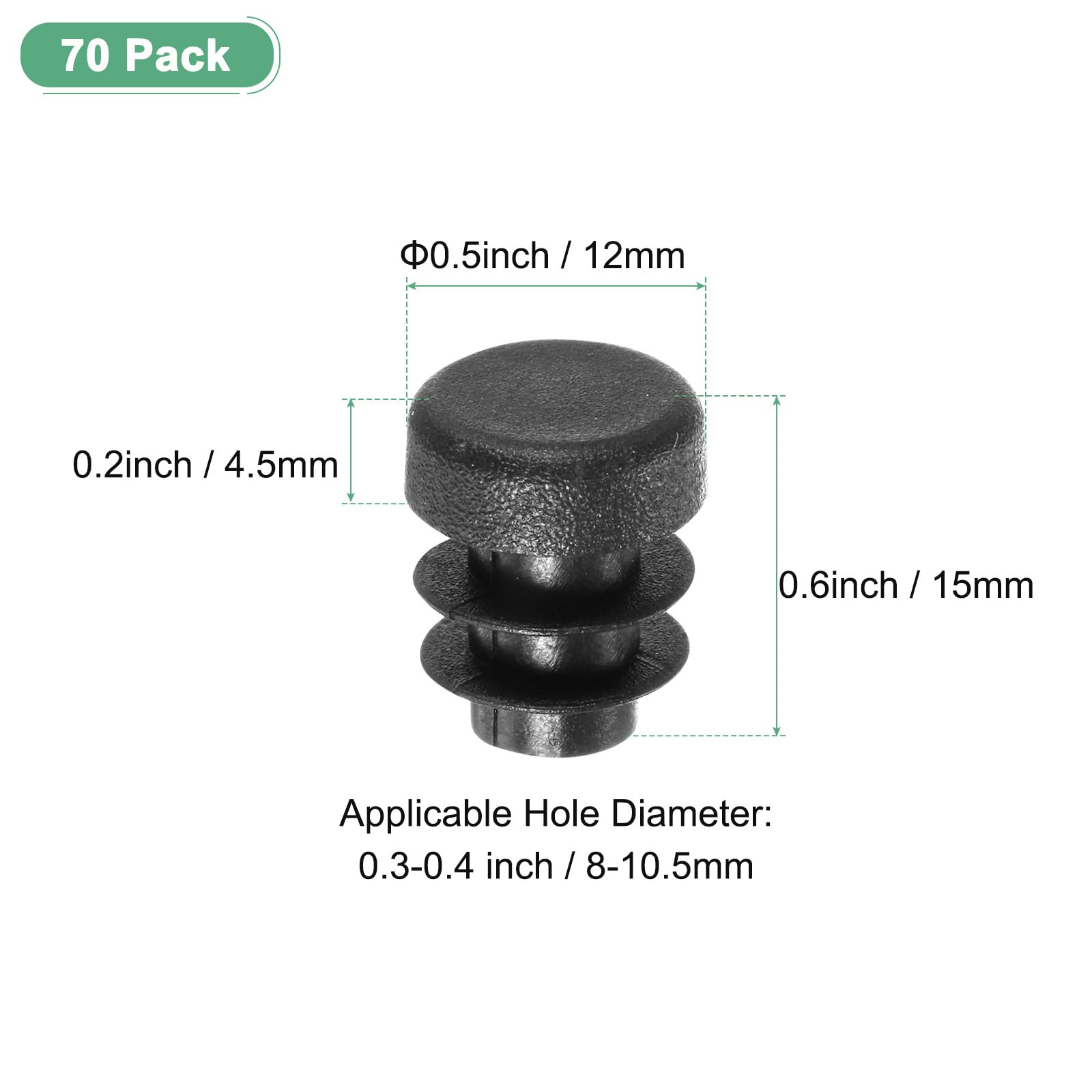 M METERXITY 70 Pack Round Plastic Plug - Image 3