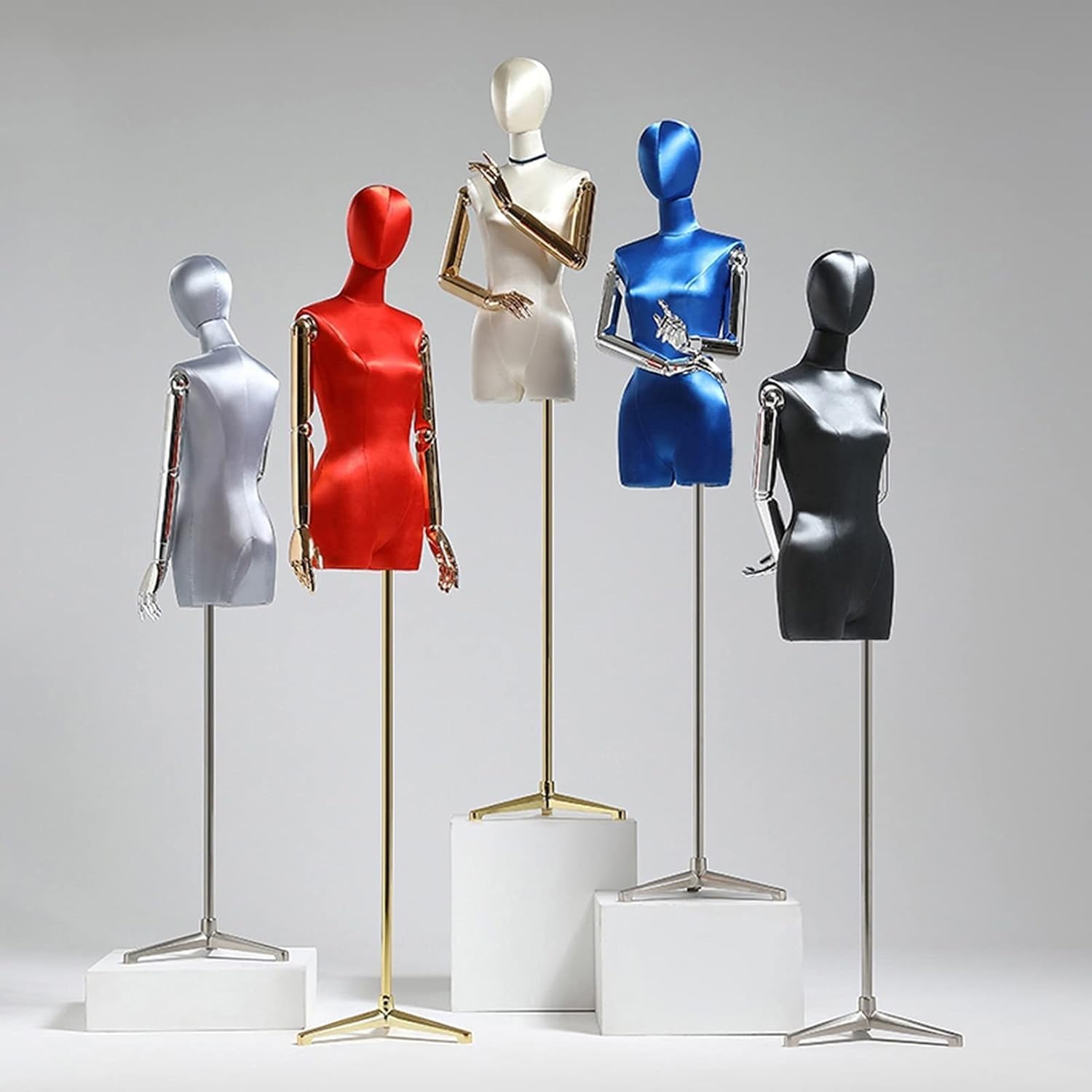 Weibliche Schaufensterpuppe, Torso-Körper, Schneiderpuppe, Kleid, Büsten mit beschichtetem Arm, höhenverstellbarer Boden