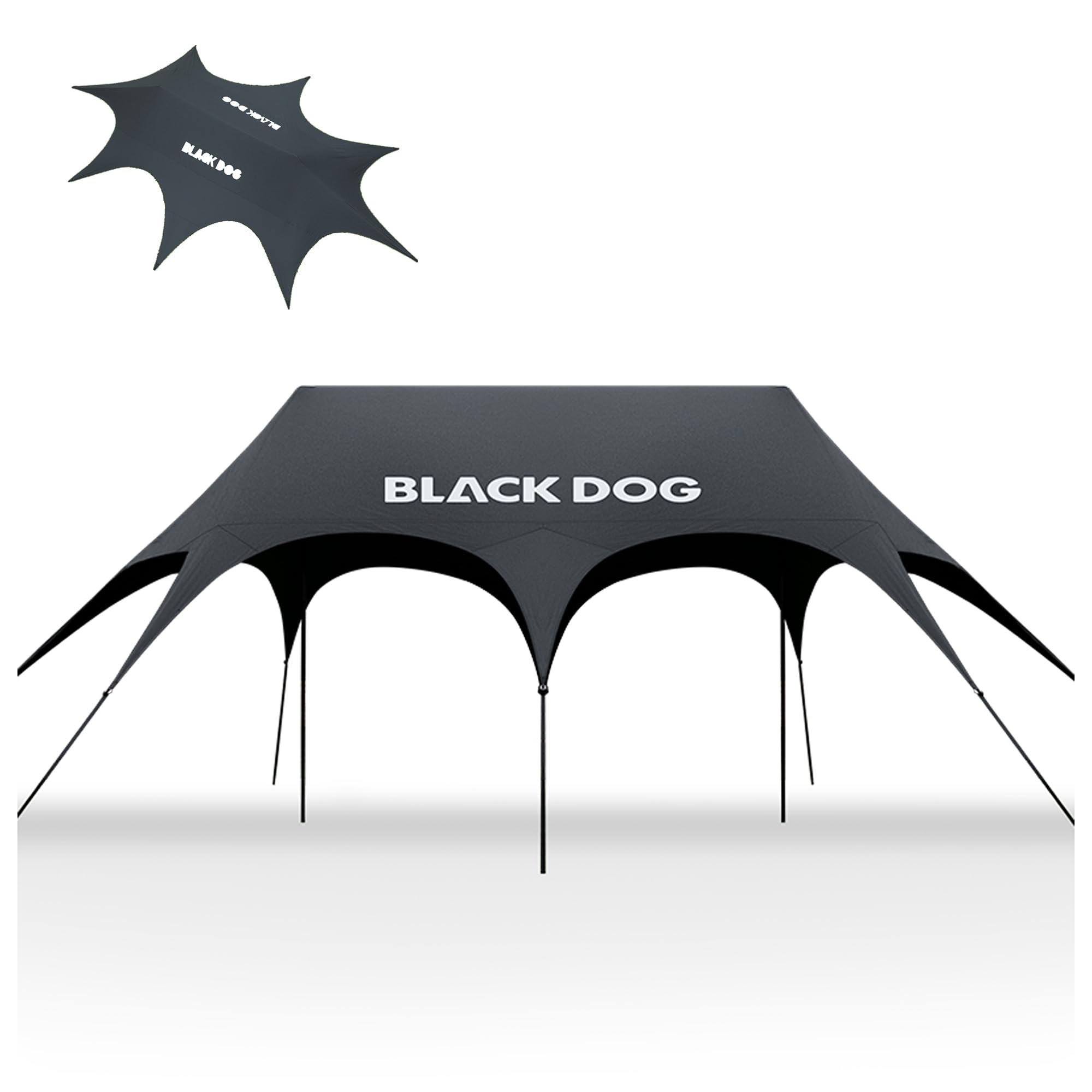 Blackdog 26ใก/60ใก Octagonal Camping Canopy Tent, Titanium Black Glue UPF21000 UV Protection, 15ยฐC Instant Cooling, 2-Step Setup, 6 Windproof, PU3000 Waterproof, Large Sun Shade (M)