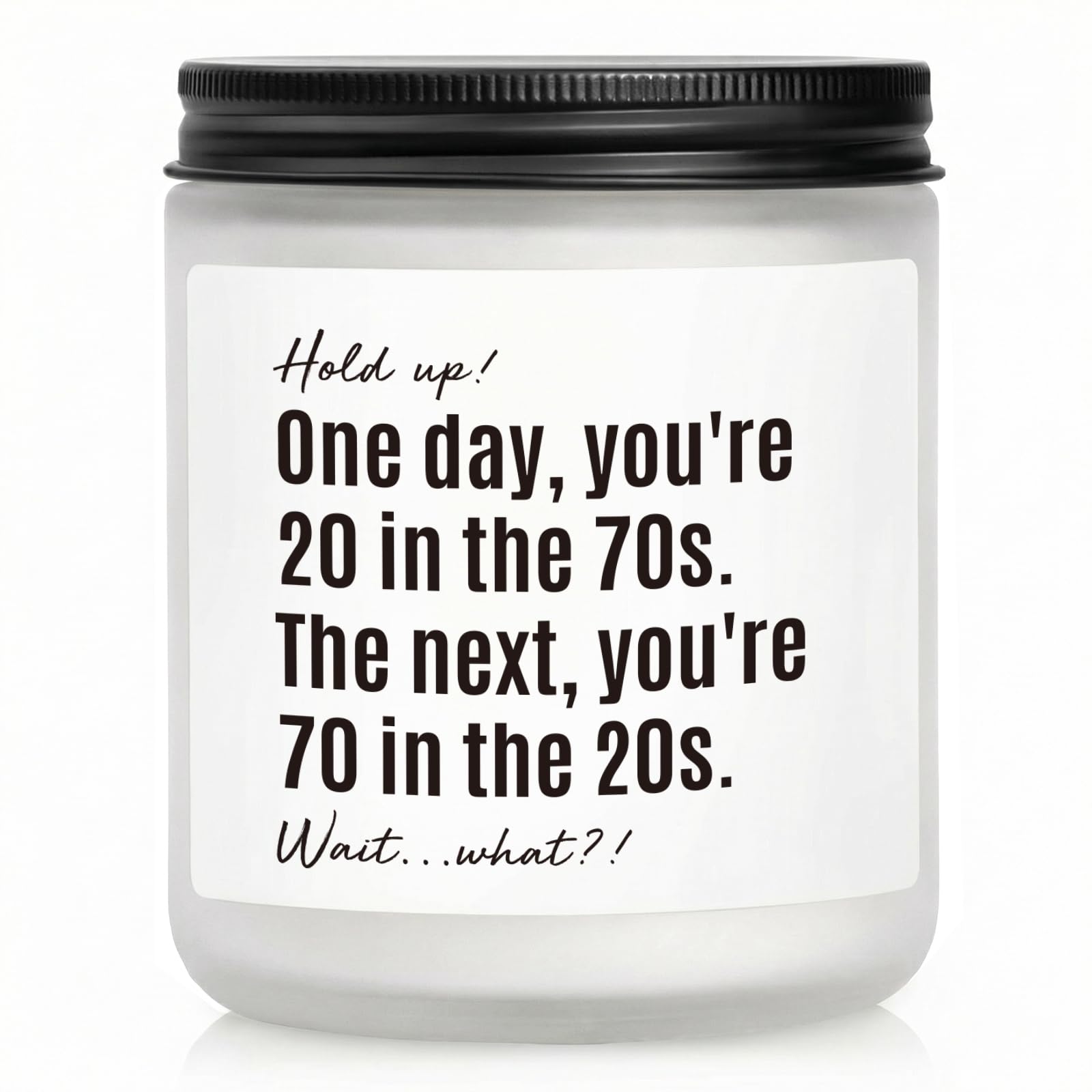 70th Birthday Gifts for Women, Men, 70th Birthday Gift, Gifts for 70 Year Old Woman, Happy 70 Year Old Bday Candle 7oz Soy Wax Lavender & Woods Scented