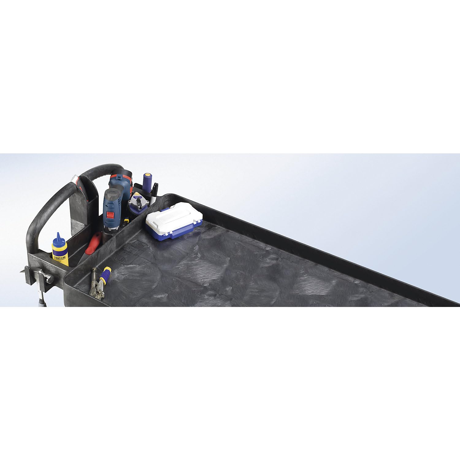 Rubbermaid Commercial Products FG450058 - Carro de trabajo con estantes con bordes S, capacidad de 226 kg, negro