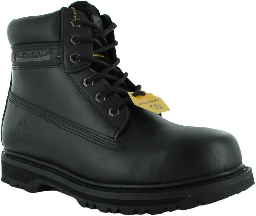 New Mens Groundwork Lace Up Steel Toe Safety Ankle
