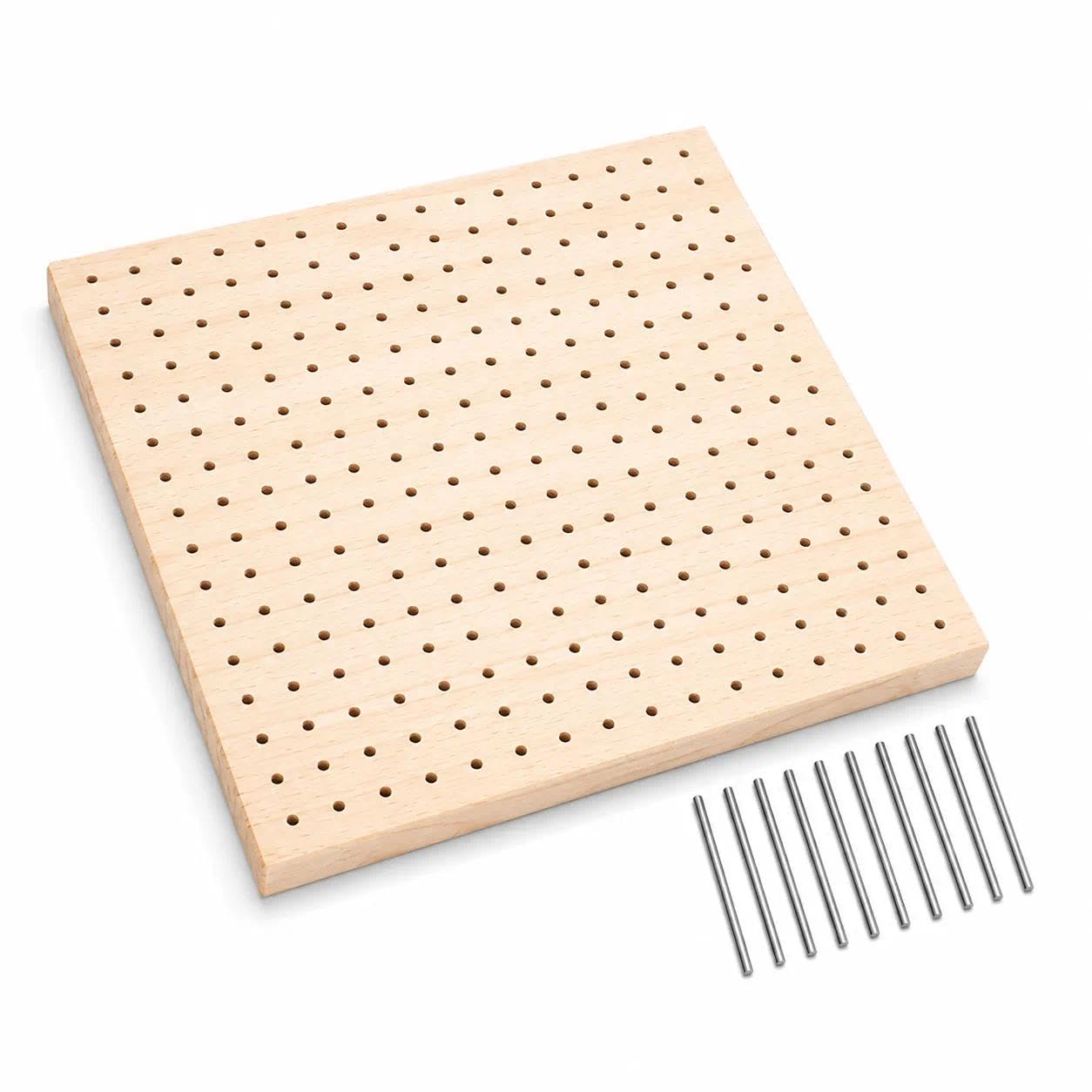 Wooden Crochet Blocking Board with 9 Stainless Steel Pins, Knitting Board