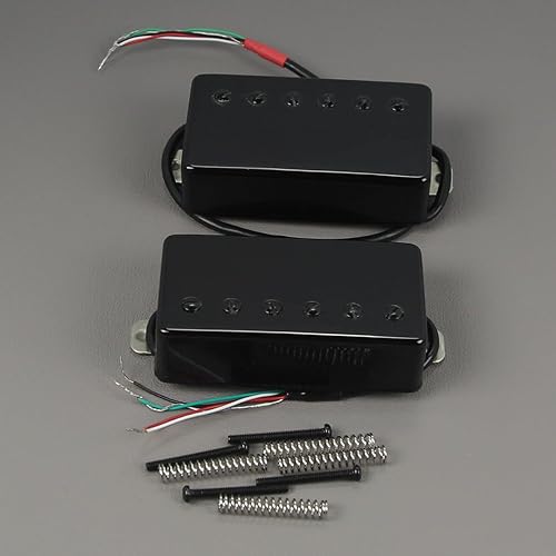 Miniatura 3 de FLEOR PAF Style Humbucker Pickup - Juego de guitarra de cerámica con cuello + pastilla de puente color negro, ajuste Les Paul Style guitarra