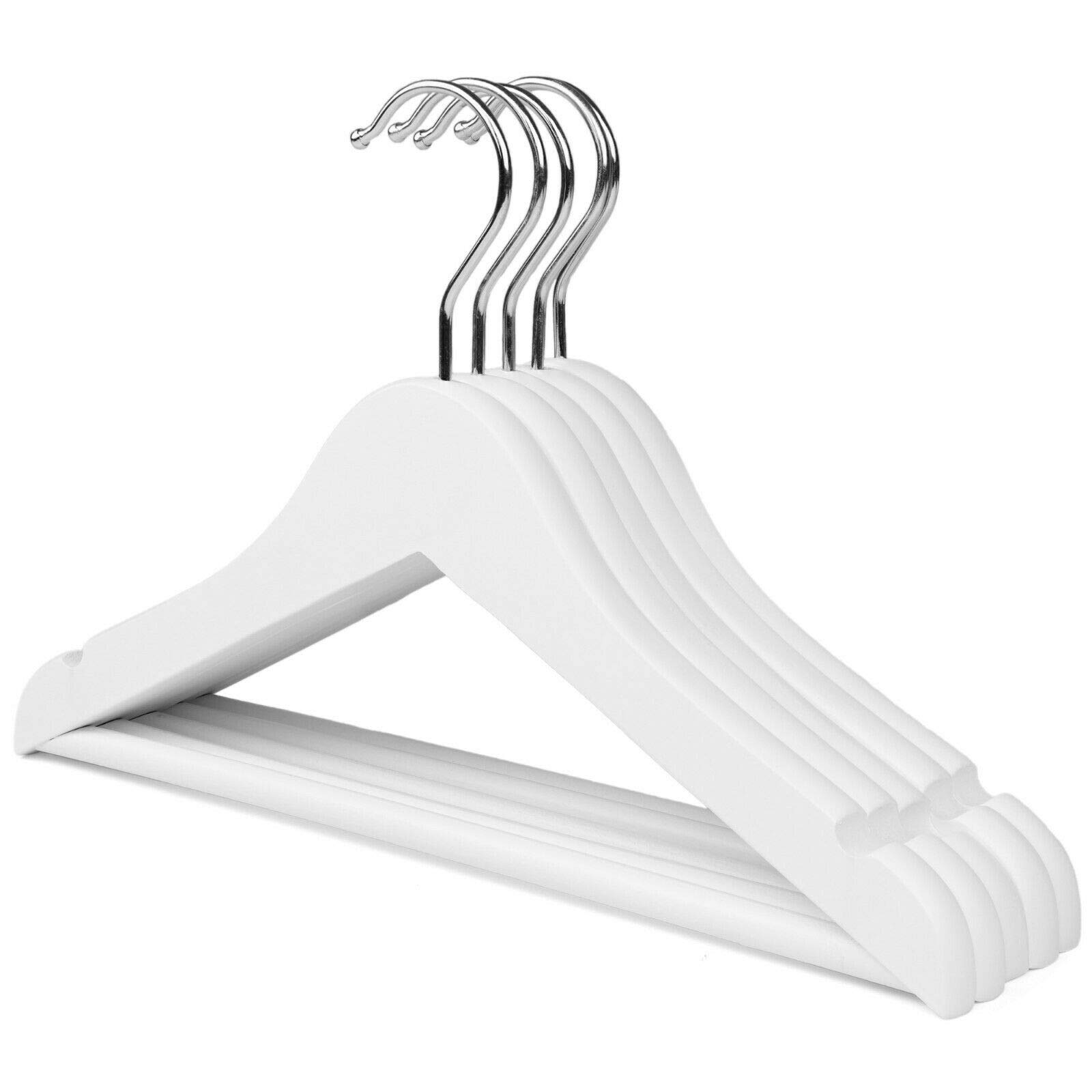 HoitoDeals Wooden 44cm Coat Hanger For Wardrobe Clothes Dresses