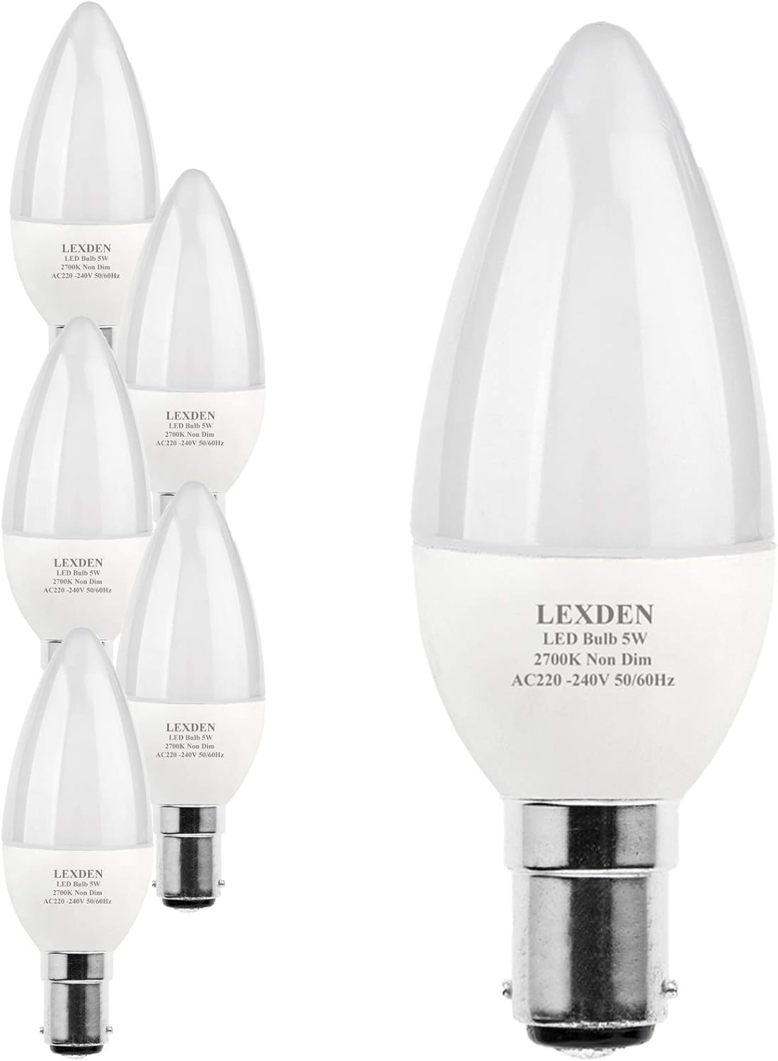 LEXDEN B15 Small Candle LED Light Bulbs, C35, Elegant Warm