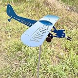 Piper J3 Cub Airplane Weathervane, 2023 New Airplane Wind Spinner Metal Weathervane Windmill, Upgrad