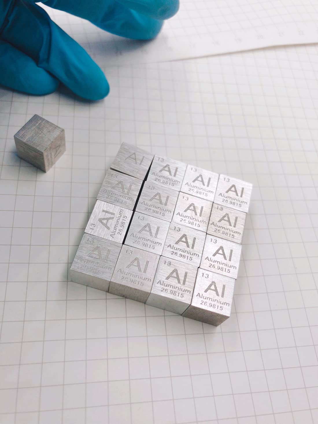 10mm Cubes de densité Cuivre,Fer,Aluminium,Zinc,Chrome Métal 99,99% de Haute Pureté