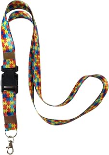 Cordão Quebra Cabeça de Identificação Autismo Portador Autista Pcd + Porta Crachá
