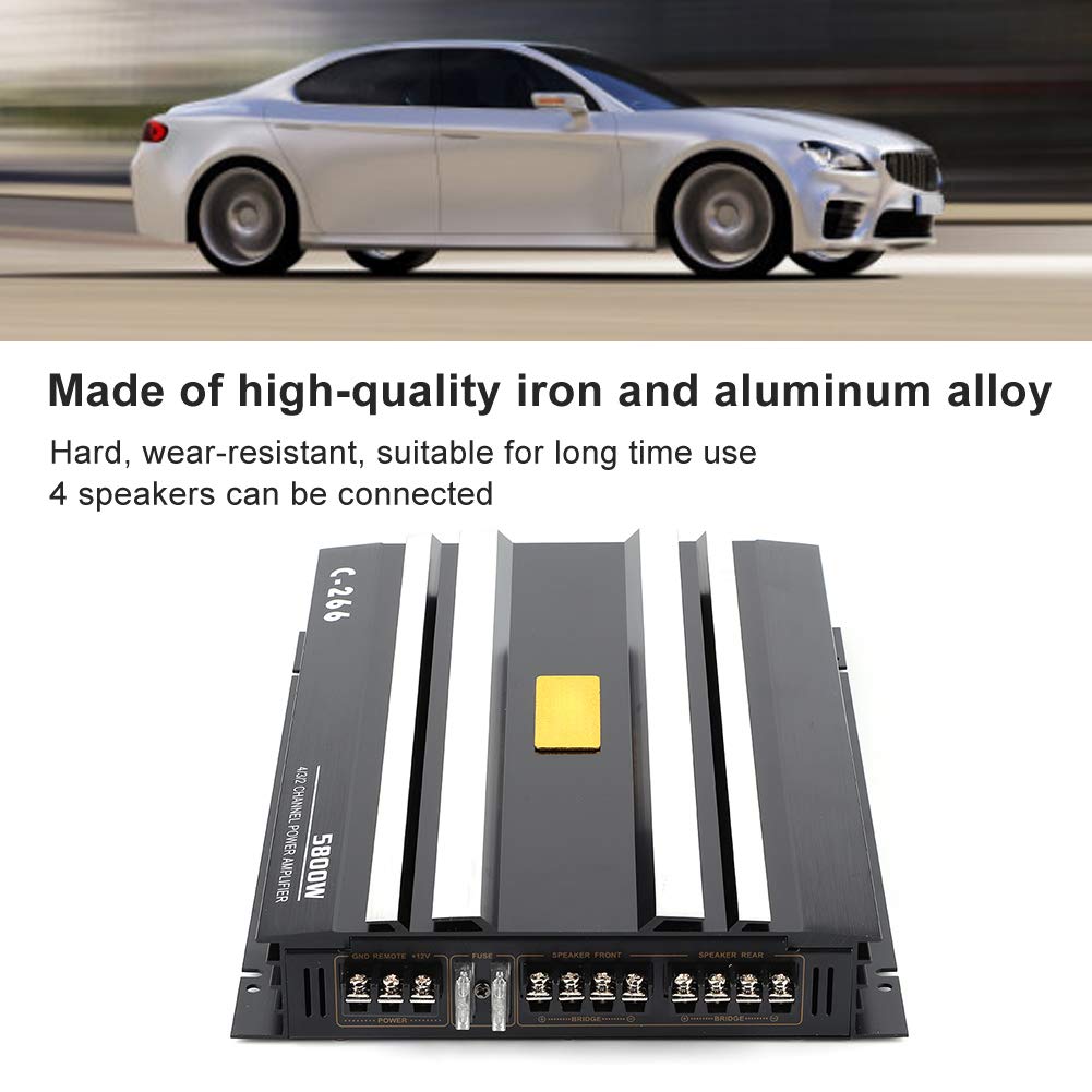 4 channel car amplifier 4 channel car amplifier Amplificatore adatto per Audio stereo per auto, 12V 5800W Amplificatore adatto per Audio stereo per camion universale per auto Amplificatore di poten