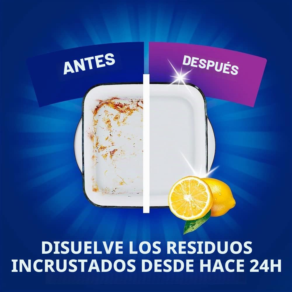 Finish Quantum + Higiene, Detergente para lavavajillas recomendado por Napisan, Gel para lavavajillas de limón, 182 lavados, 7 paquetes de 26 lavados de líquido para lavavajillas