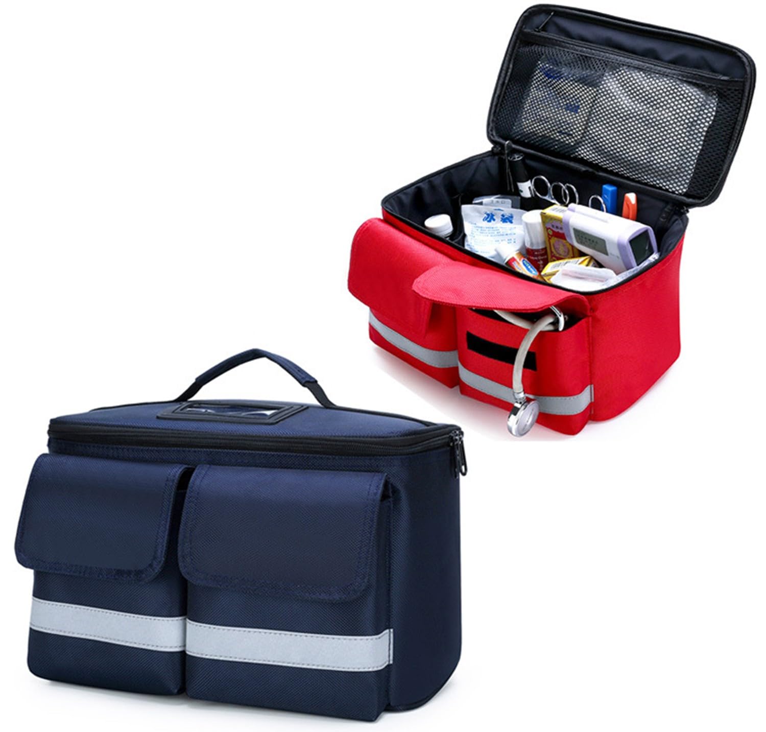 Mochila Profesional De Primeros Auxilios Vacía, Bolsa Médica Táctica con Reflectante, Mochila Médica De Primeros Auxilios De Gran Capacidad para Camping, Senderismo,Paciente,Trabajo,Hogar A