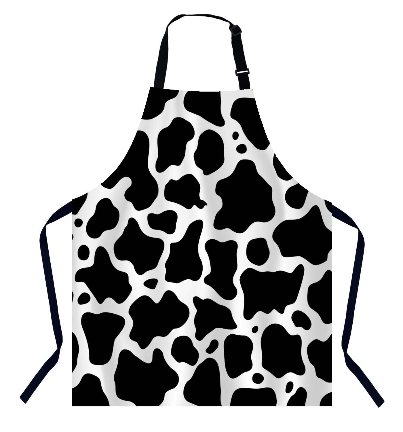 BGBDEIA Black and White Cow Apron Adjustable Neck Bib Apron for Men Women,Suitable for Kitchen Cooking Waitress Chef Apron — image 1