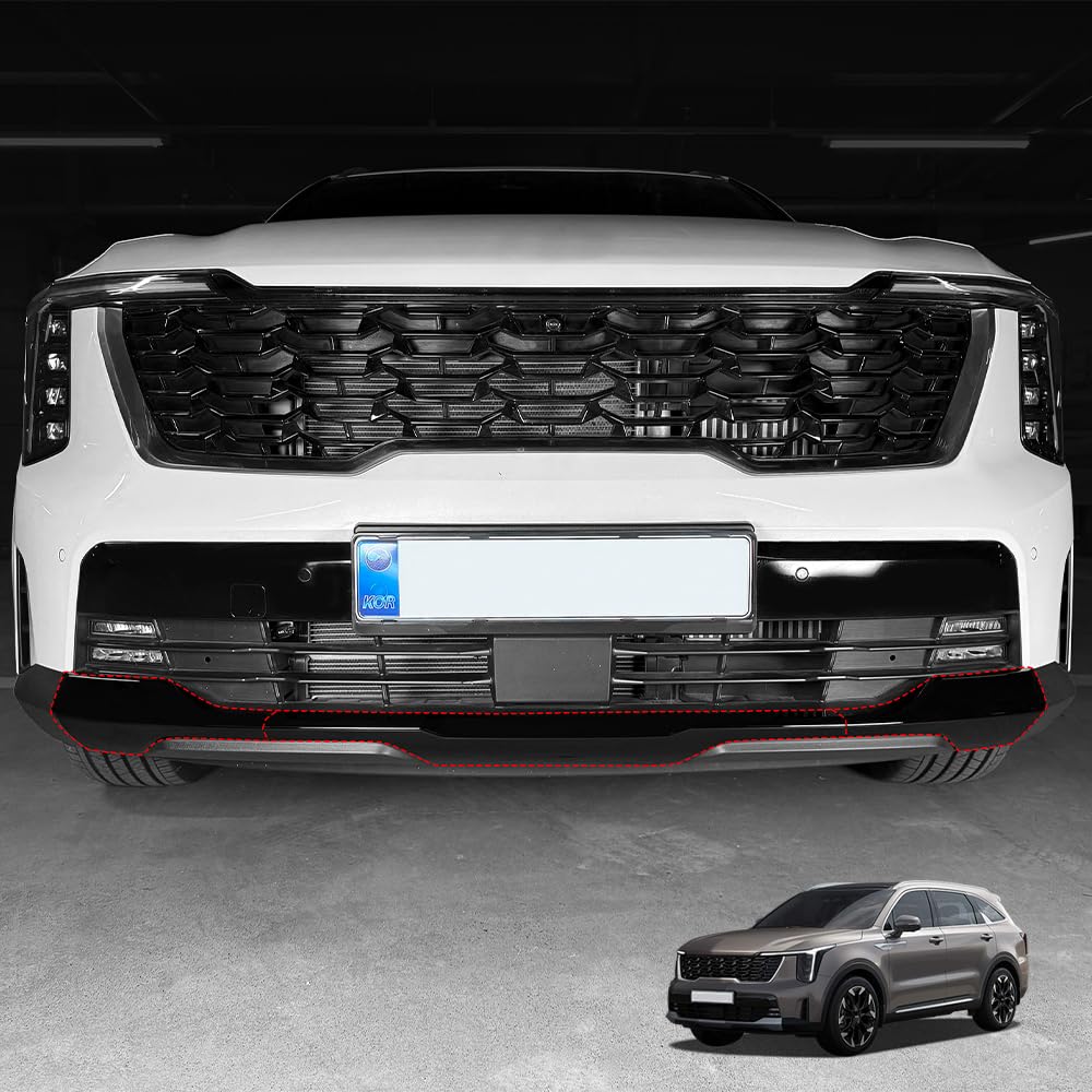 Cnaurda Car Front Bumper Lip Cover Compatible with Kia Sorento 2024-2026 Exterior Accessories (Black)