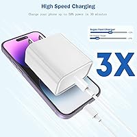 Vista 2 de iPhone Charger Fast Charging,2Pack Apple USB C Wall Charge Block PD Charger Block with 3Foot USB-C to Lightning Cable Cord Fast Charging Type C