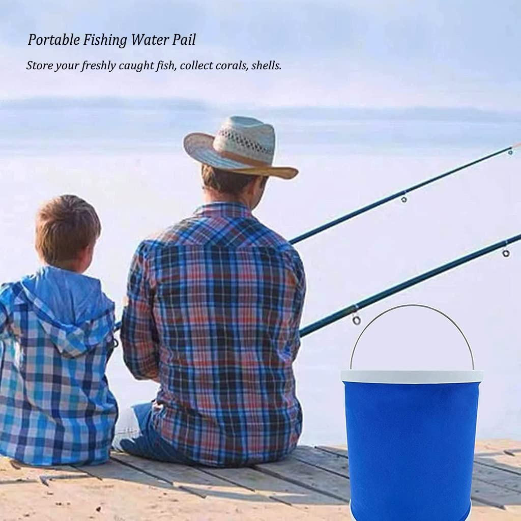 Faltbarer Eimer Strand Putzeimer Mit Griff, Zusammenklappbares Waschbecken Camping, Pop-Up-Eimer Mit Wasserdichtem, Mit Handtuch, Schwamm, Aufbewahrungstasche (Size : 13L)