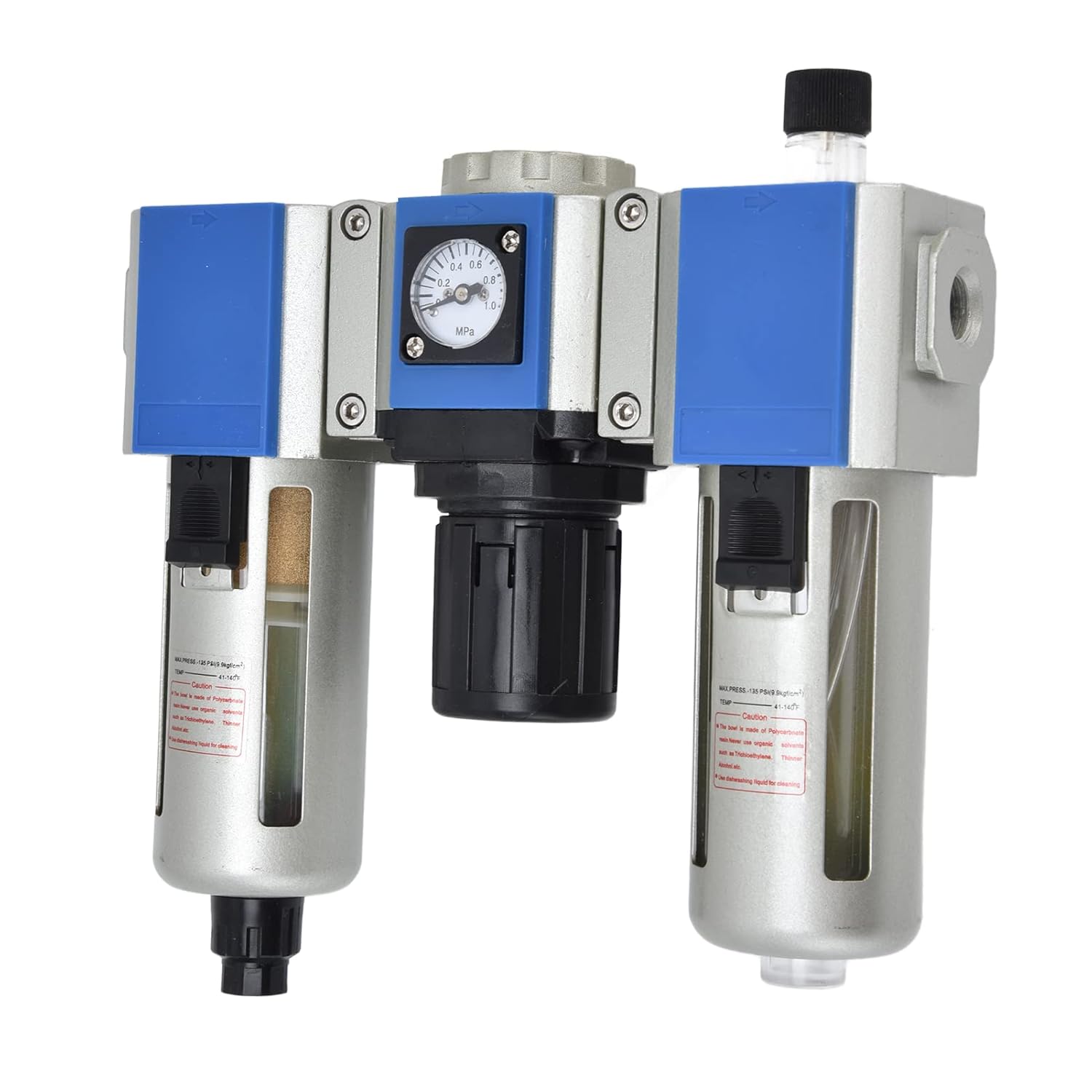 Filter Regulator Unit, Air Compressor Filter Pressure Regulator Lubricator Combination Water Oil Separator 3 Stage Air Compressor Accessories (GC300-08)
