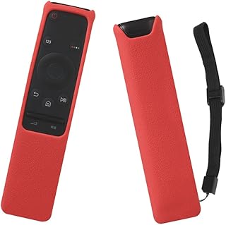 SIKAI Capa de silicone para controle remoto para Samsung BN59-01259B BN59-01259E BN59-01260A Capa de bateria para Smart TV à prova de choque, suporte remoto antiderrapante, antiperda com alça remota (vermelha)