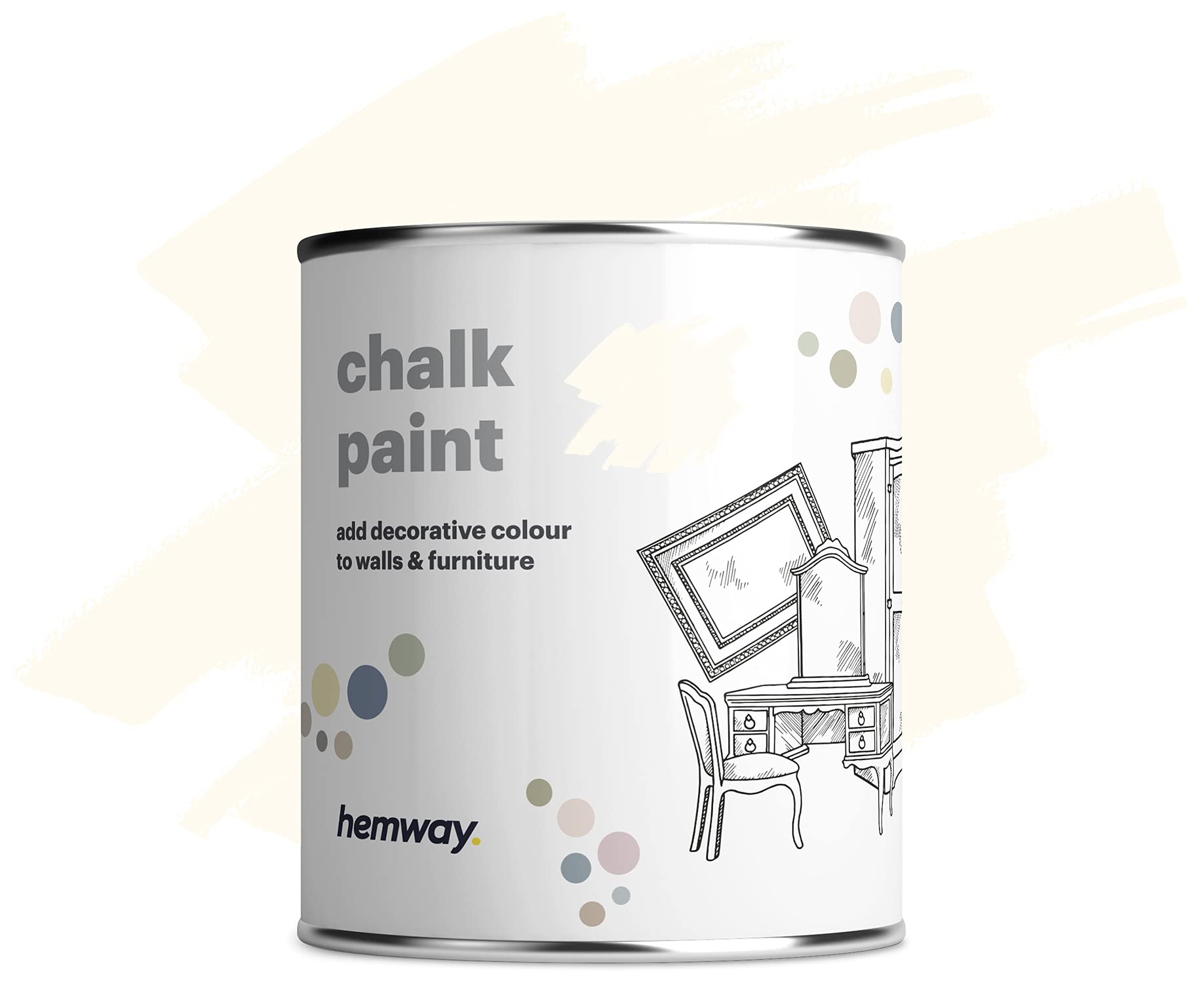 Buy Hemway Off White Chalk Paint Matt Finish Wall and Furniture Paint