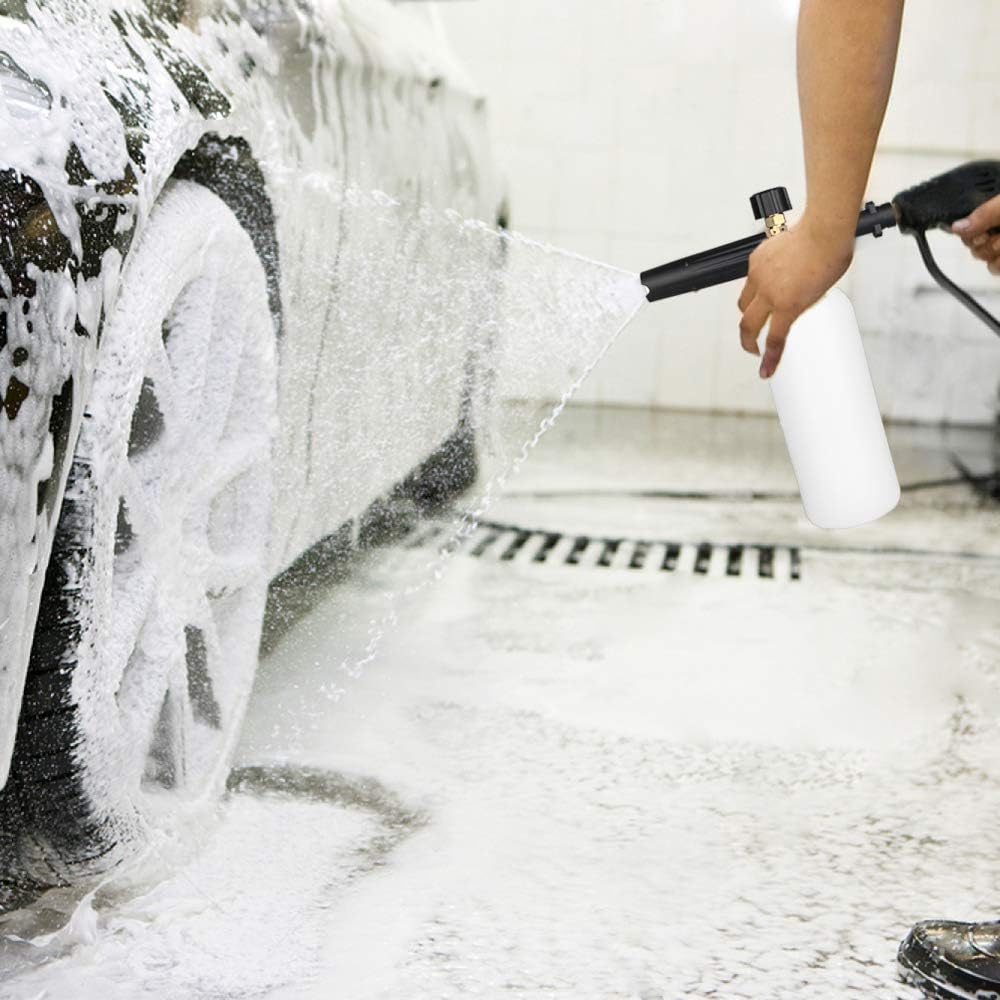 Qooltek Adjustable Foam Cannon 1 Liter Bottle Snow Foam Lance Soap Dispenser Nozzle for Karcher K Series K2 K3 K4 K5 K6 K7 Pressure Washer