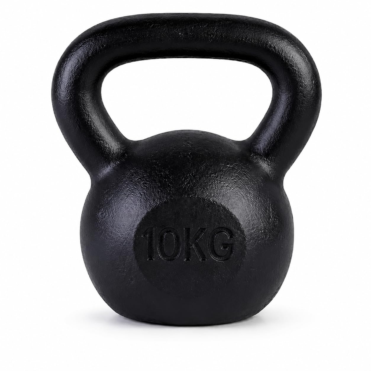 Cast Iron Kettlebell Weight 4kg–20kg – Solid Strength Training Kettlebell with Protective Base, Smooth Grip Handle for Home Gym Fitness, Muscle Building & Full Body Workout (Black, 10KG)