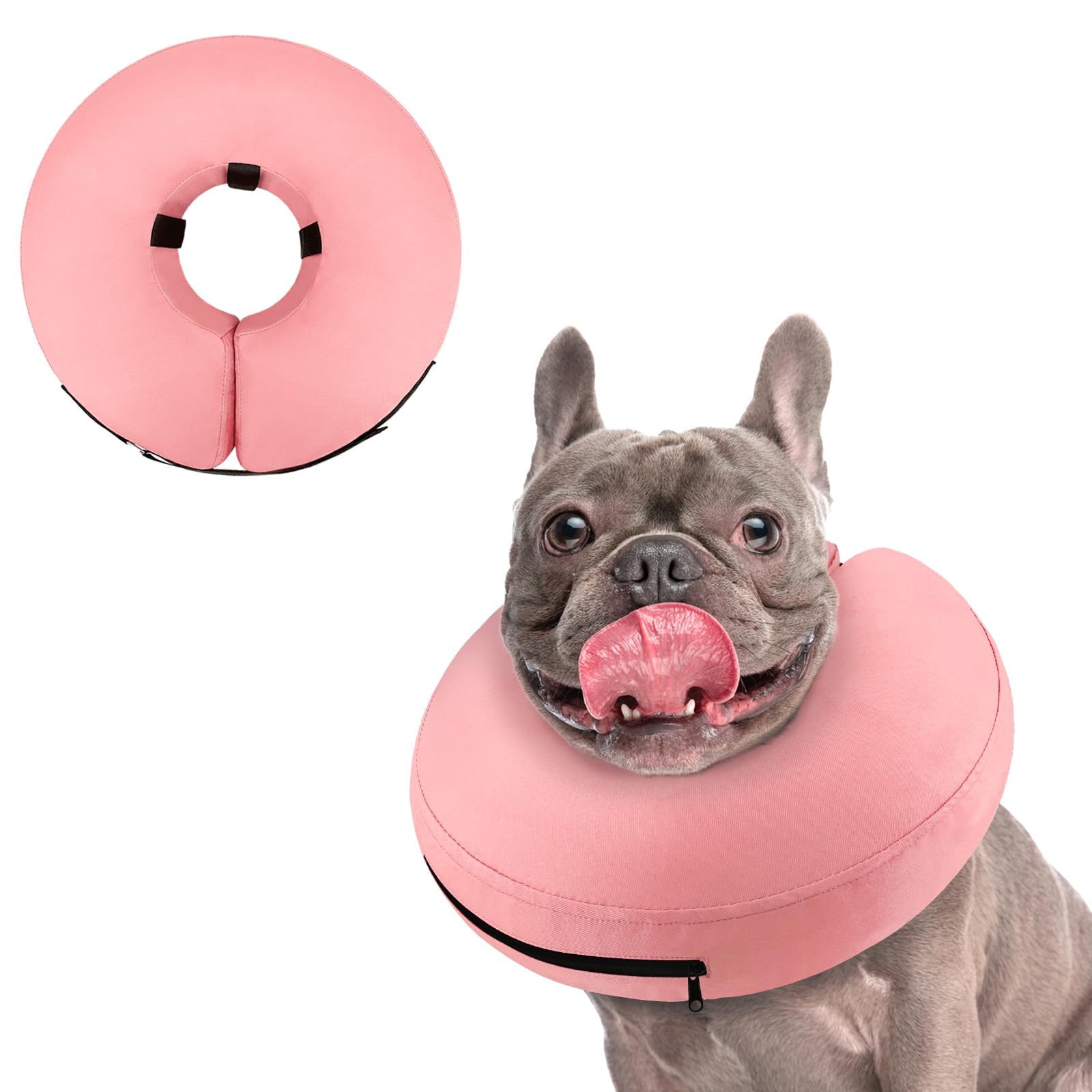 Supet Inflatable Dog Cone Collar for Large Medium Small Dogs, Soft Cone Collar for Dogs Cats, ECollar Doggie Neck Donut Dog Cone Alternative After Surgery