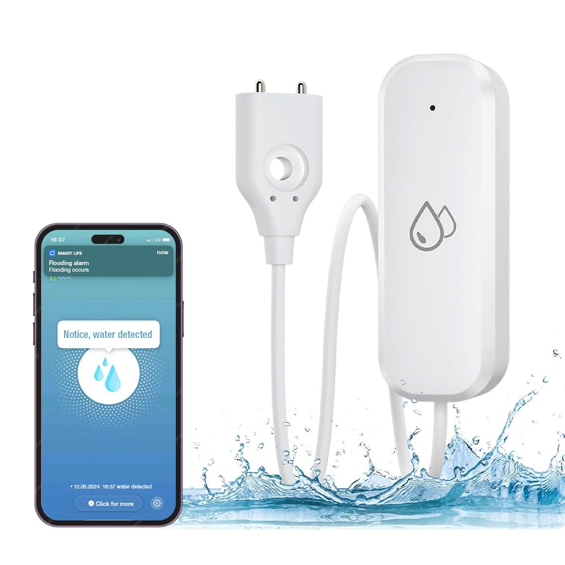 sekyo Water Leak Detector App Alerts Water Leak Detectors for Home
