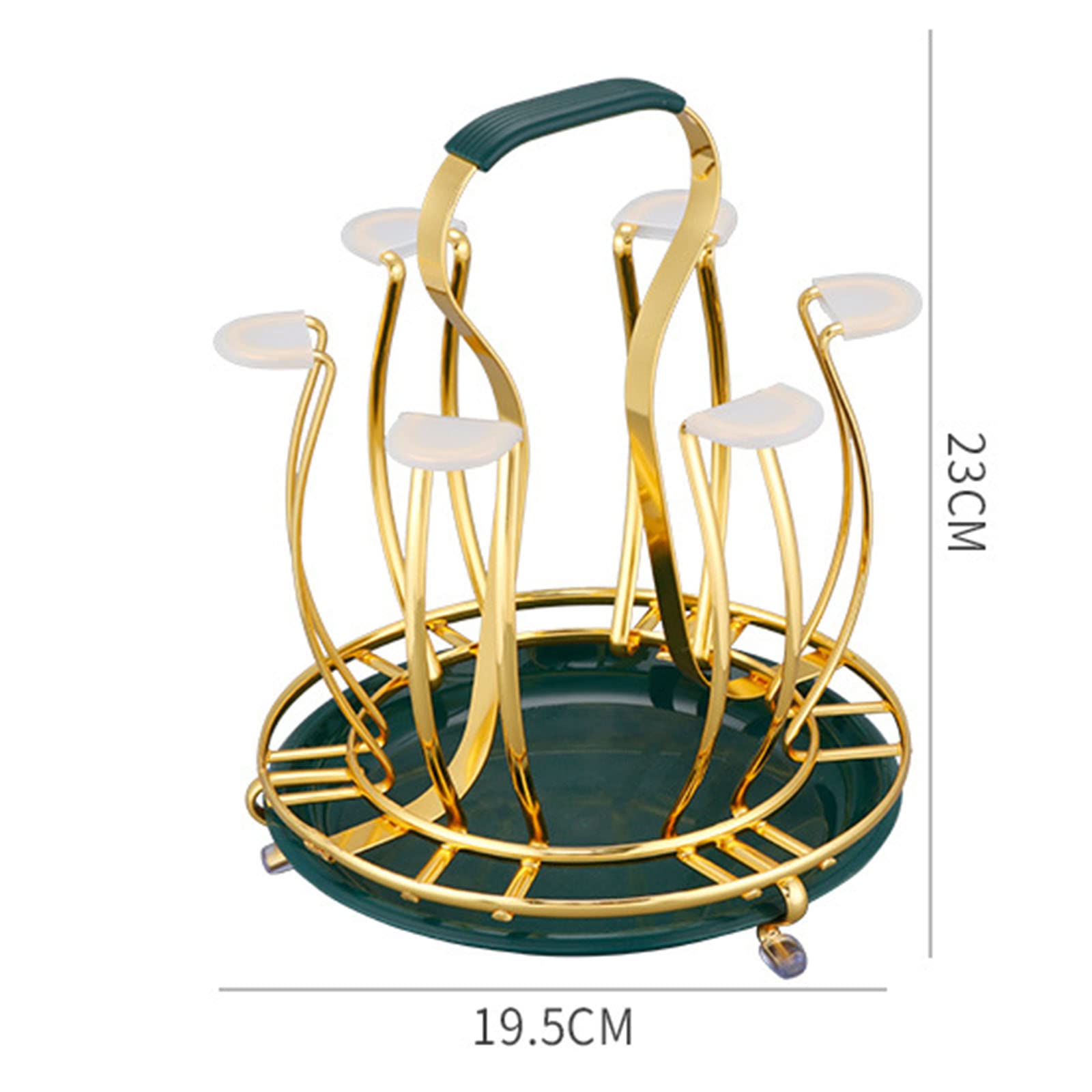 JUSHZ Botelleros Y Armarios para Vino Botellero Madera con Palets Portavasos De Drenaje Hierro Forjado Cocina con Asa (Green,19.5x19.5x23cm)