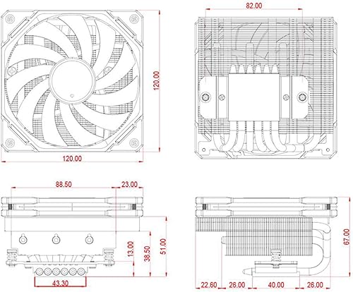 Miniatura 7 de ID-COOLING IS-67-XT - Enfriador de CPU de perfil bajo de 2.638 in de altura, 6 tubos de calor, enfriador de aire de CPU para HTPC, ITX y estructuras