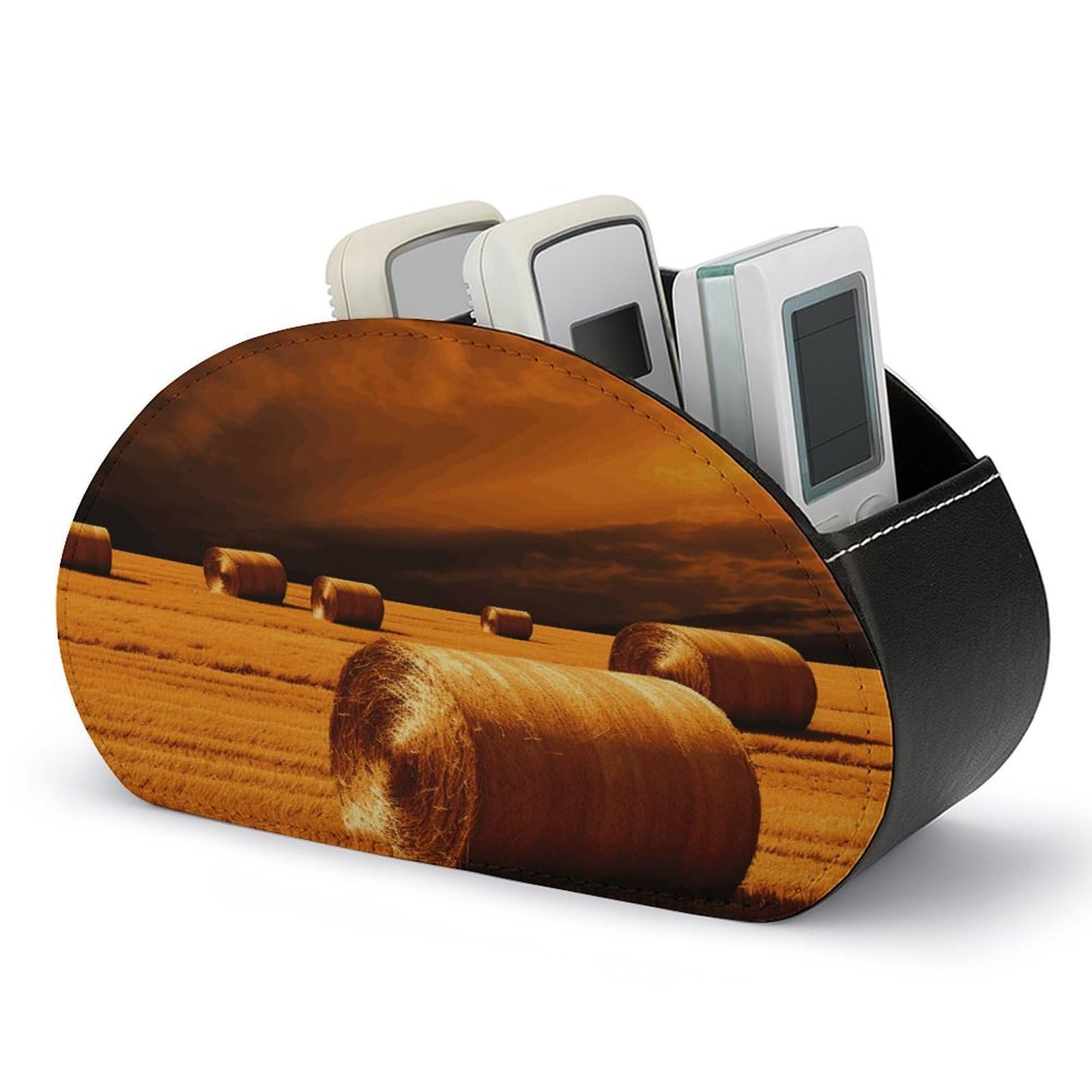 Btcowzrv Style Hay Bales Remote Control Holder With 5 Compartments