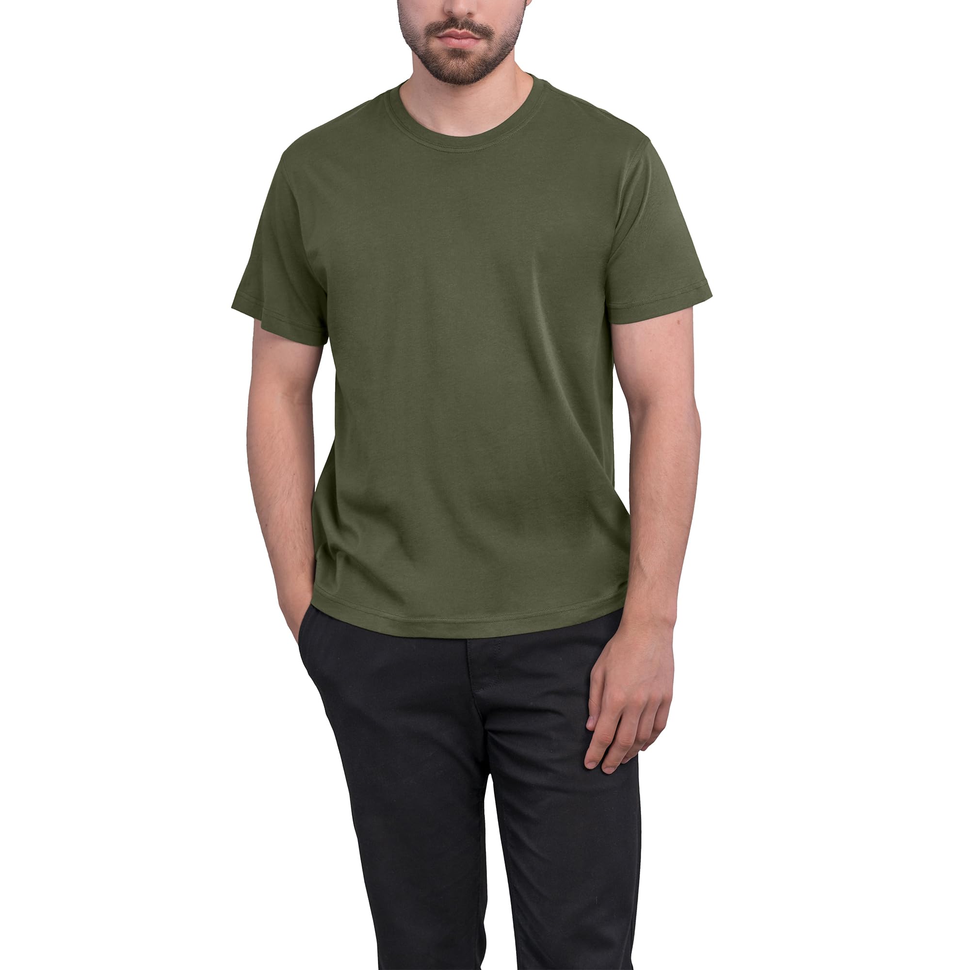 HRM Herren Heavy Luxury Roundneck Tee I Fair Trade T-Shirt Herren mit Rundhalsausschnitt I Nachhaltig & aus 100% Bio-Baumwolle