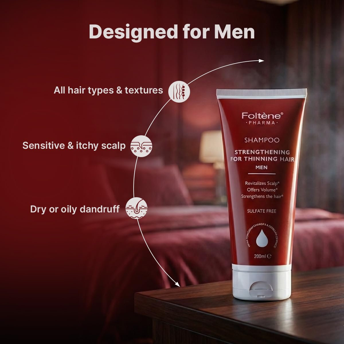 FOLTENE Hair Thickening Shampoo for Men – Strengthening Formula to Reduce Thinning, Boost Volume & Enhance Hair Health - Thickening, Silicone & Sulfate-Free Solution for Fuller Strands (6.76 fl. oz.) - Image 11