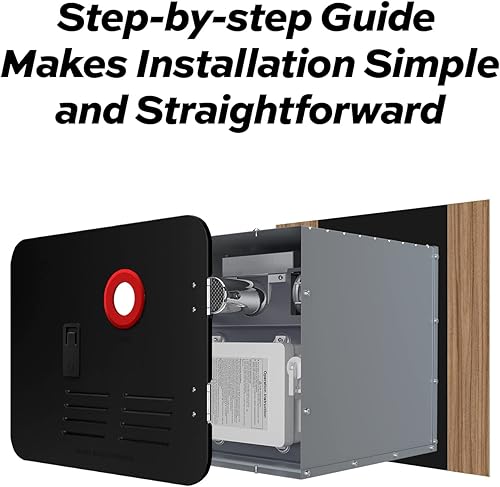 Miniatura 5 de FOGATTI Calentador de agua RV de 15 x 18 pulgadas, solo puerta negra. Kit de puerta para calentadores de agua FOGATTI RV, acero galvanizado