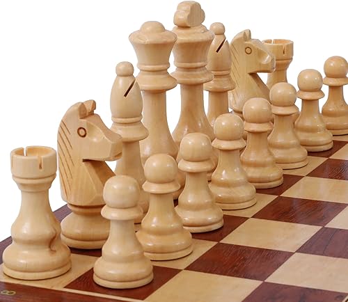 LuckyWish Piezas grandes de ajedrez de madera, rey de 4.3 pulgadas, solo piezas de ajedrez, sin tablero