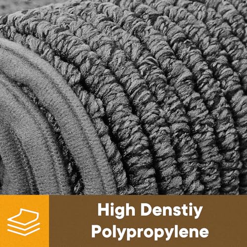 Mibao Fußmatte Innen, 60 x 90 cm, Schmutzfangmatte Waschbar, rutschfeste Fußmatte mit Gummirücken, Super Saugstarke Türmatte, wasserdichter Teppich für Haustür, Eingangsmatte, Küche, Grau