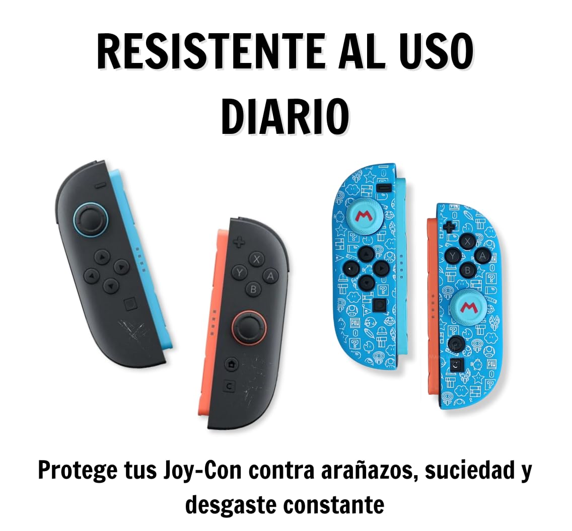 MME Funda de Silicona para Joy-con Switch 2, Antideslizante y Suave al Tacto, Protección para Mandos contra Desgaste y arañazos, Accesorios Switch 2 (Mario Azul) — view 6