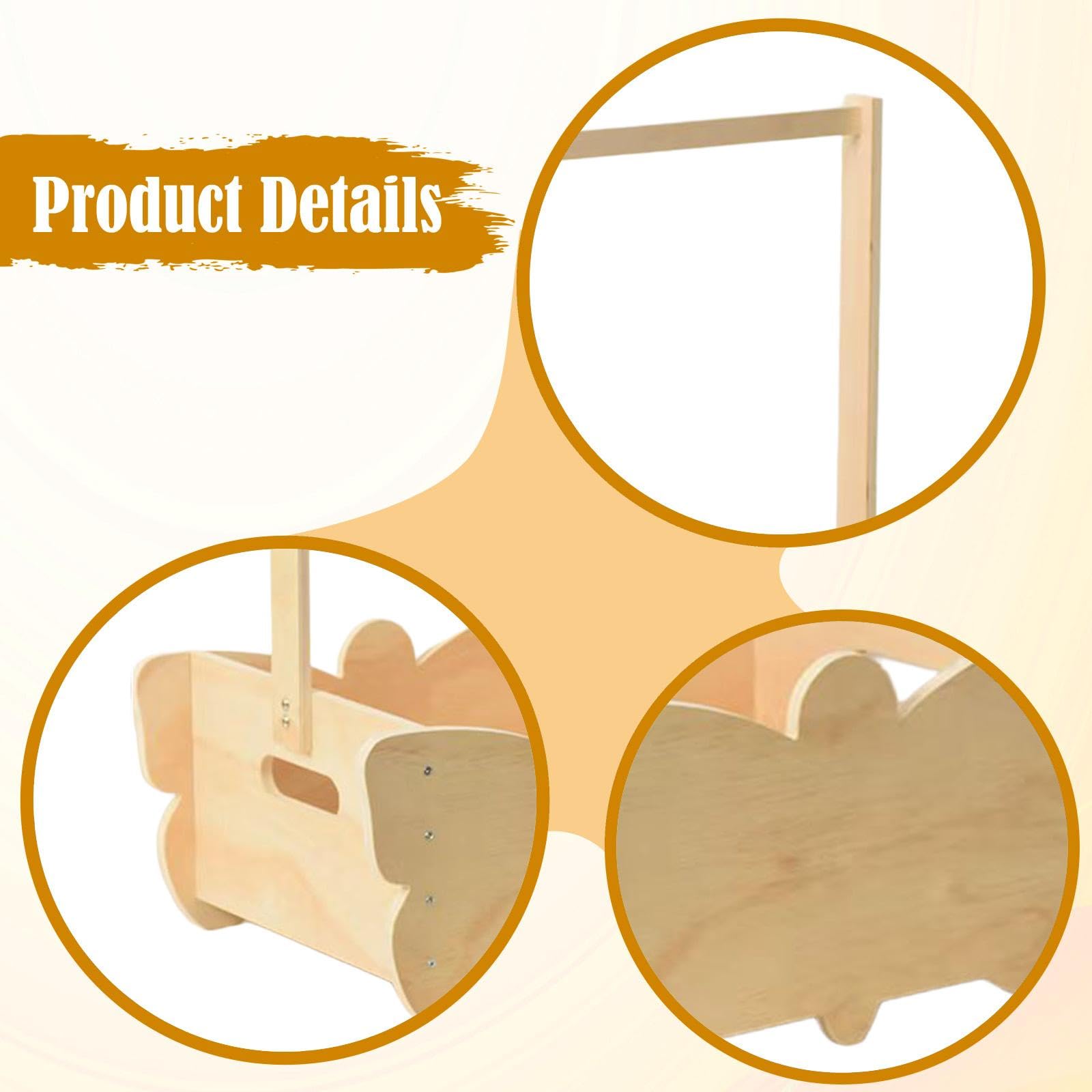 Amagogo Armario de Madera para Shower, Cesta de Almacenamiento, Cesta de Regalo, Caja de Bienvenida con asa para Baberos, Padres, Trajes de niño y niña