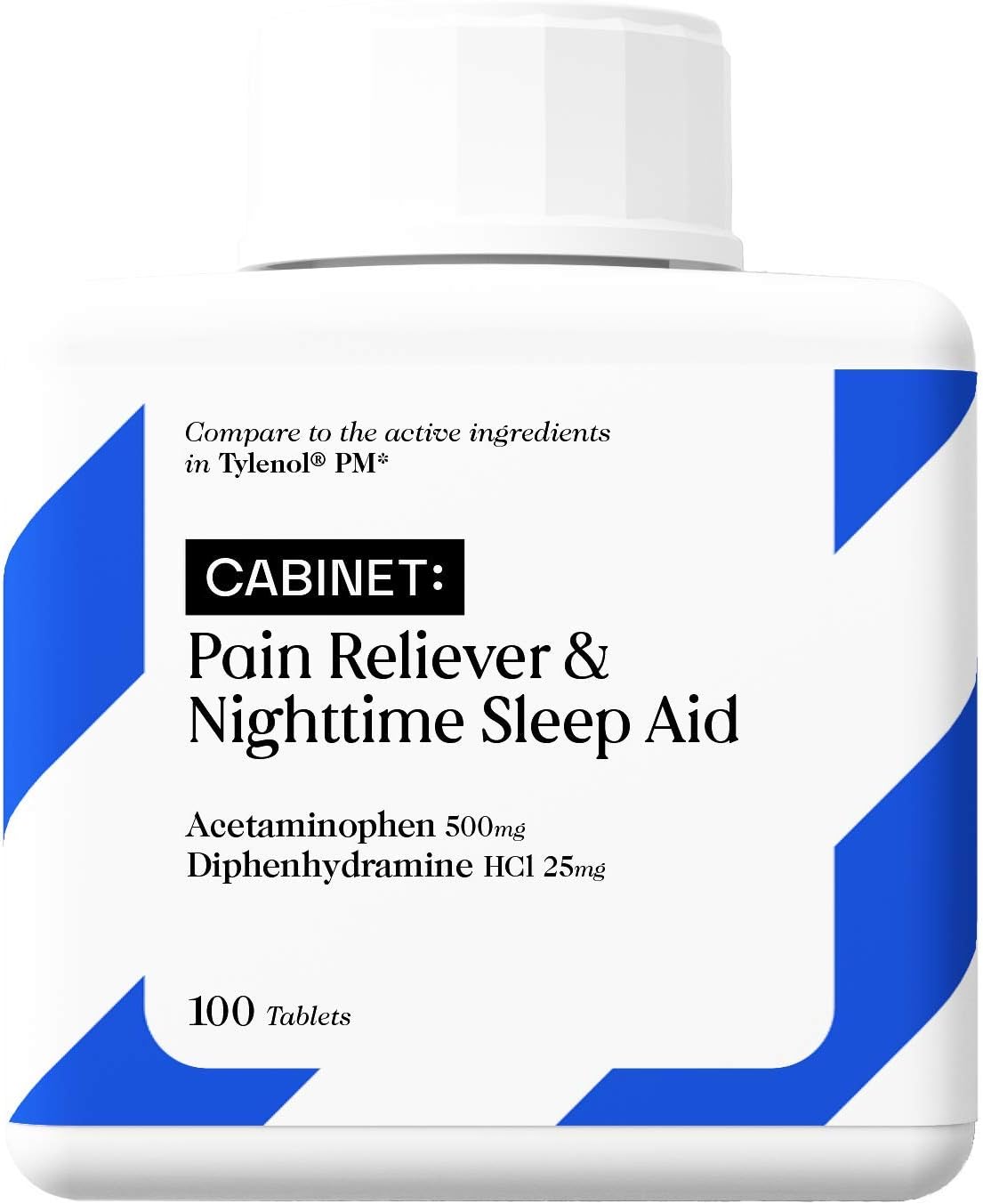 Cabinet: PM Pain Reliever and Nighttime Sleep Aid | Acetaminophen 500mg, Diphenhydramine HCl 25 mg | Fast-Acting Relief for Headaches, Minor Aches | Non-Habit Forming