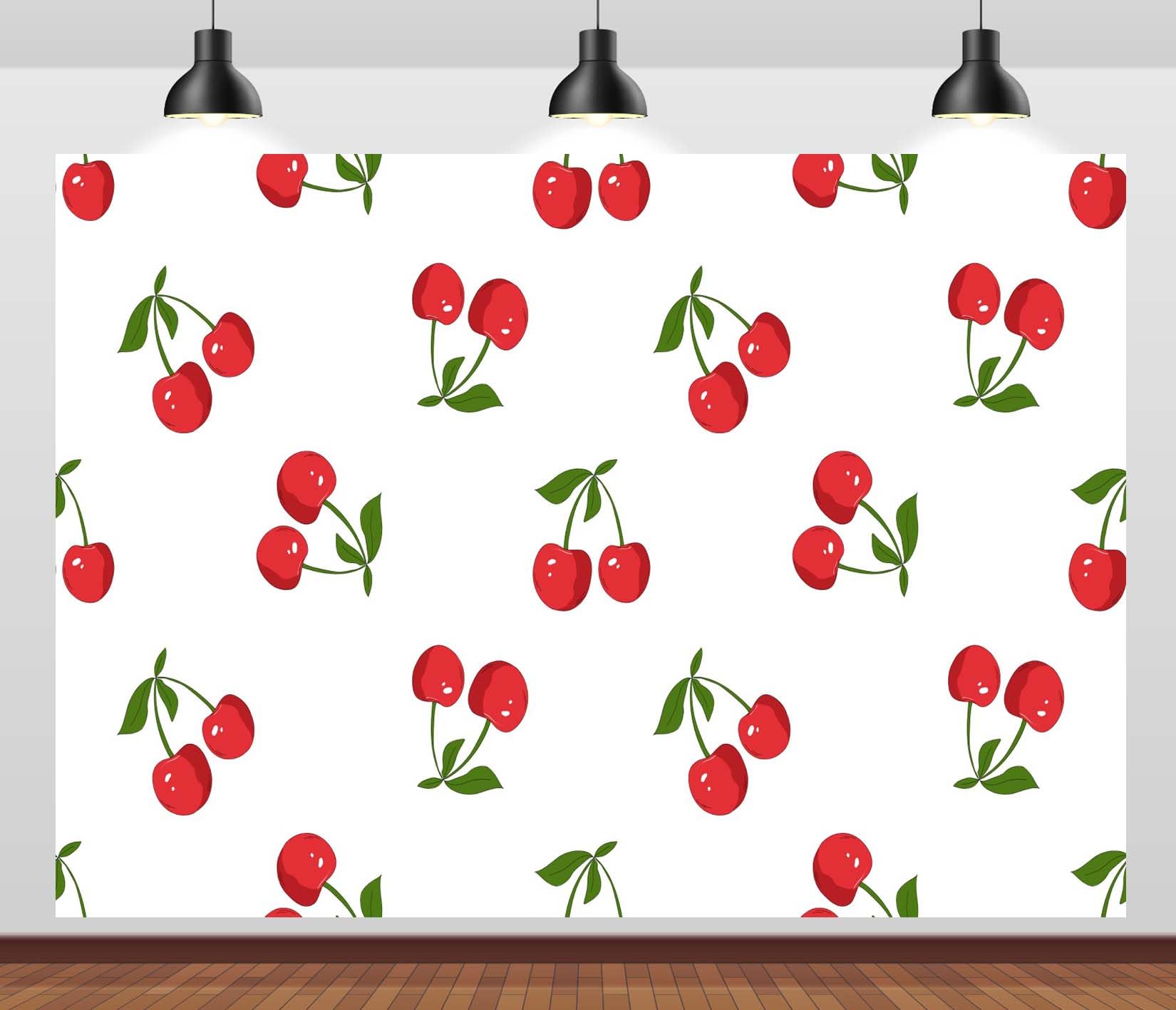 BELECO 4.6x3m Telo sfondo ciliegie | Ciliegie rosse sfondo bianco tema frutta elegante banner ritratti accessori studio fotografico